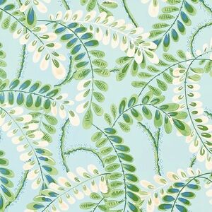 NWT THIBAUT Wallpaper
T45040 Augusta Turquoise 1 Double Roll Sealed Leaves Blue